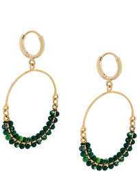 Boucles d'oreilles ornées de perles olive Isabel Marant