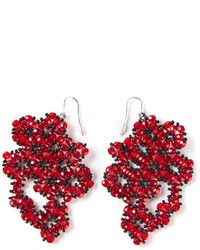 Boucles d'oreilles ornées de perles rouges Maria Calderara