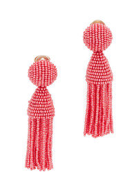 Boucles d'oreilles ornées de perles rouges Oscar de la Renta