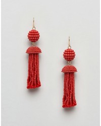 Boucles d'oreilles ornées de perles rouges Pieces