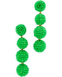 Boucles d'oreilles ornées de perles vert menthe