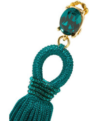 Boucles d'oreilles vert foncé Oscar de la Renta