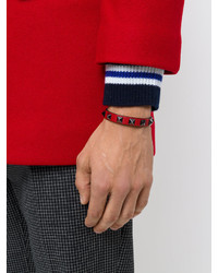 Bracelet en cuir à clous rouge Valentino