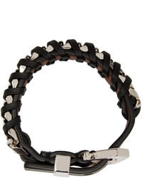 Bracelet en cuir argenté Givenchy