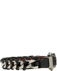Bracelet en cuir argenté Givenchy