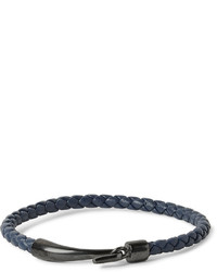 Bracelet en cuir bleu marine Bottega Veneta