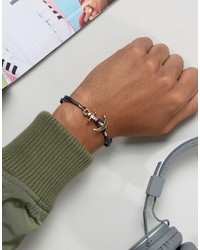 Bracelet en cuir bleu marine Icon Brand