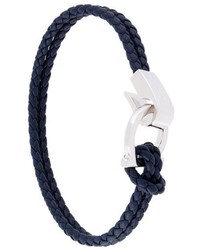 Bracelet en cuir bleu marine Salvatore Ferragamo