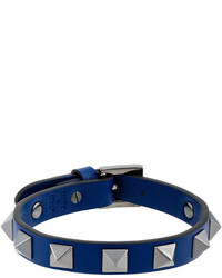 Bracelet en cuir bleu marine Valentino Garavani