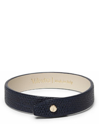Bracelet en cuir bleu marine Valextra