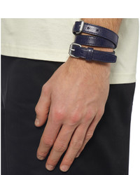 Bracelet en cuir bleu marine Balenciaga
