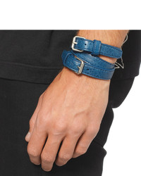 Bracelet en cuir bleu marine Balenciaga