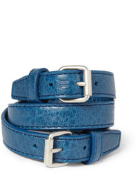 Bracelet en cuir bleu Balenciaga