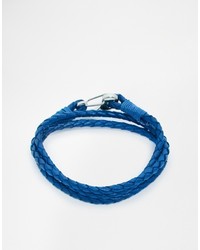 Bracelet en cuir bleu Seven London