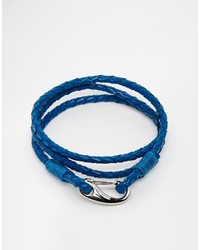 Bracelet en cuir bleu Seven London