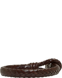 Bracelet en cuir marron foncé Alexander McQueen