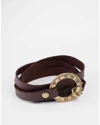 Bracelet en cuir marron foncé Icon Brand