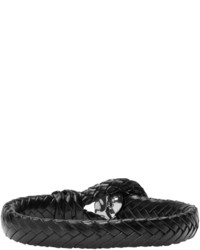 Bracelet en cuir noir Alexander McQueen