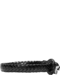 Bracelet en cuir noir Alexander McQueen