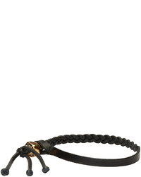 Bracelet en cuir noir Alexander McQueen