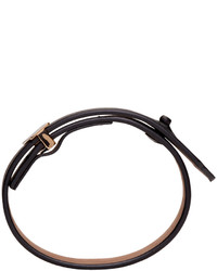 Bracelet en cuir noir Lanvin