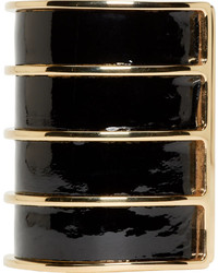 Bracelet en cuir noir Balmain