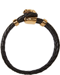 Bracelet en cuir noir Versace
