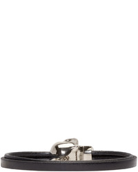 Bracelet en cuir noir Alexander McQueen