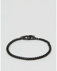 Bracelet en cuir noir Icon Brand