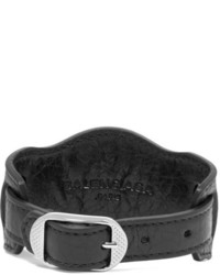 Bracelet en cuir noir Balenciaga