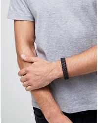 Bracelet en cuir noir Jack and Jones