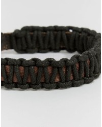 Bracelet en cuir noir Jack and Jones