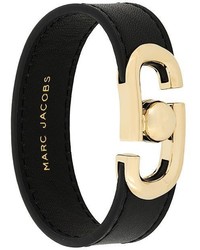 Bracelet en cuir noir Marc Jacobs