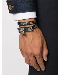 Bracelet en cuir olive Alexander McQueen