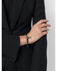 Bracelet en cuir orné noir Alexander McQueen