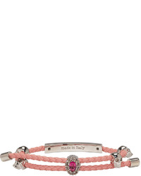 Bracelet en cuir rose Alexander McQueen