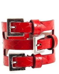 Bracelet en cuir rouge Alexander McQueen