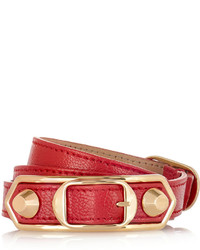Bracelet en cuir rouge Balenciaga