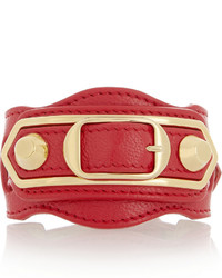 Bracelet en cuir rouge Balenciaga