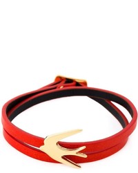 Bracelet en cuir rouge McQ by Alexander McQueen