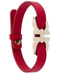 Bracelet en cuir rouge Salvatore Ferragamo