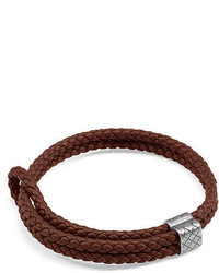 Bracelet en cuir tressé bordeaux