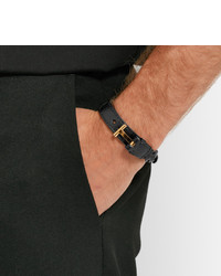 Bracelet en cuir tressé noir Tom Ford