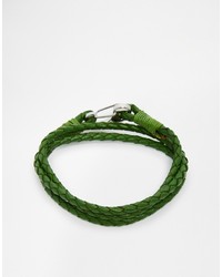 Bracelet en cuir vert Seven London