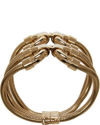 Bracelet imprimé serpent doré Lanvin