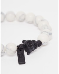 Bracelet orné de perles blanc Icon Brand