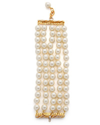 Bracelet orné de perles blanc