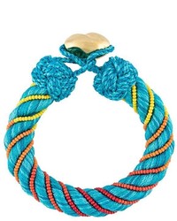 Bracelet orné de perles bleu canard Aurelie Bidermann