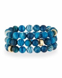 Bracelet orné de perles bleu marine