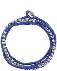 Bracelet orné de perles bleu marine M. Cohen